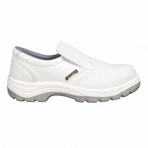 Pantofi de protectie albi din piele cu bombeu metalic X0500 S2 SRC